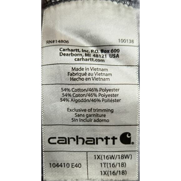 Carhartt Relaxed‎ Fit Midweight Crewneck Block Logo Sweatshirt Size 1X - Picture 3 of 4